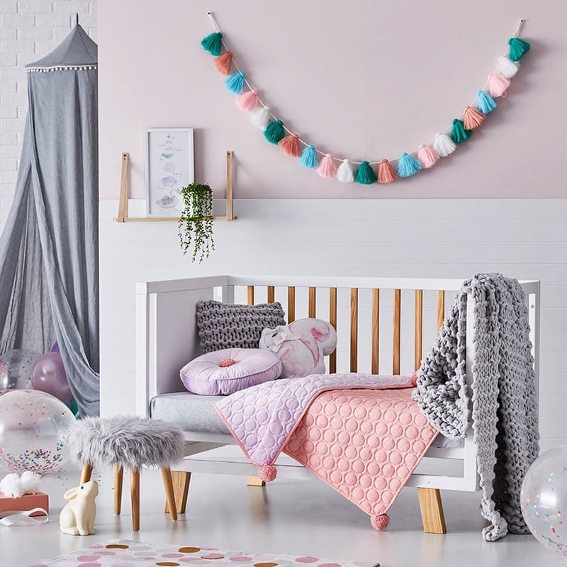 Cambridge Cot Velvet Coverlet Lilac 