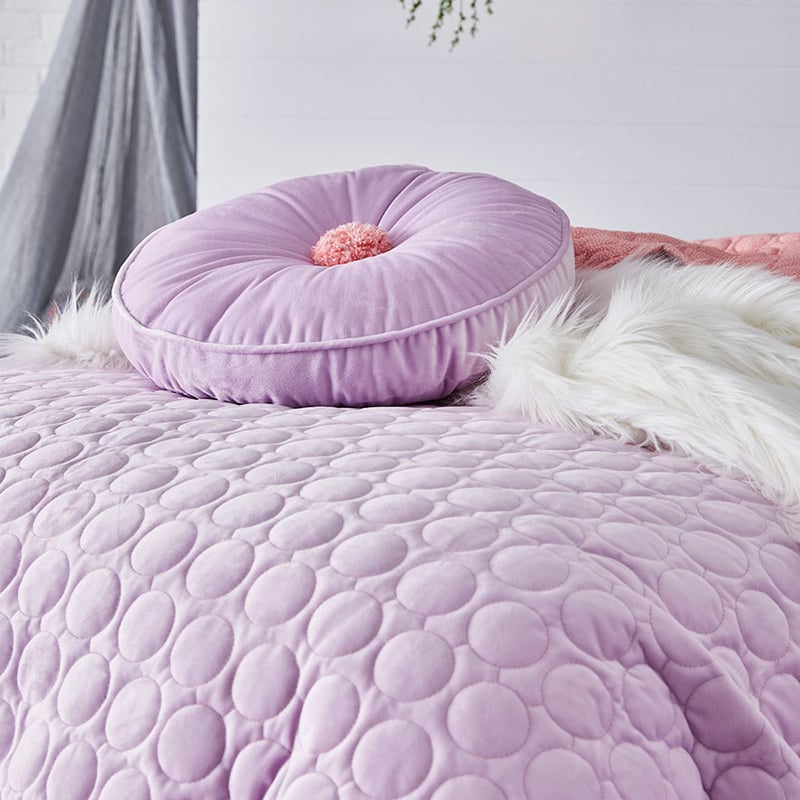 Cambridge Cot Velvet Coverlet Lilac 