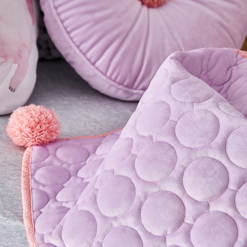 Cambridge Cot Velvet Coverlet Lilac 