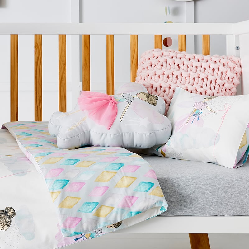 Harlequin Fairy Cot Quilt Cover Set