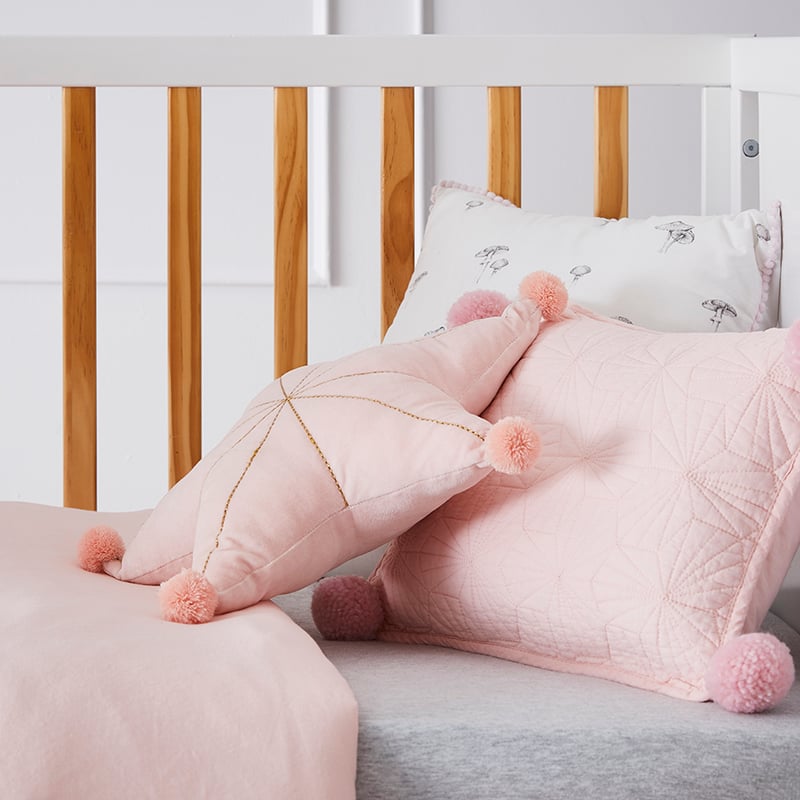 Isabella Cot Quilted Quilt Cover Set Rose