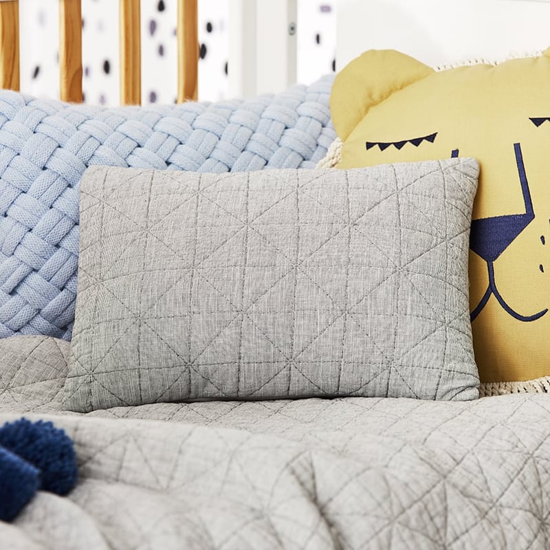 Elvis Grey Quilted Cot Quilt Cover Set