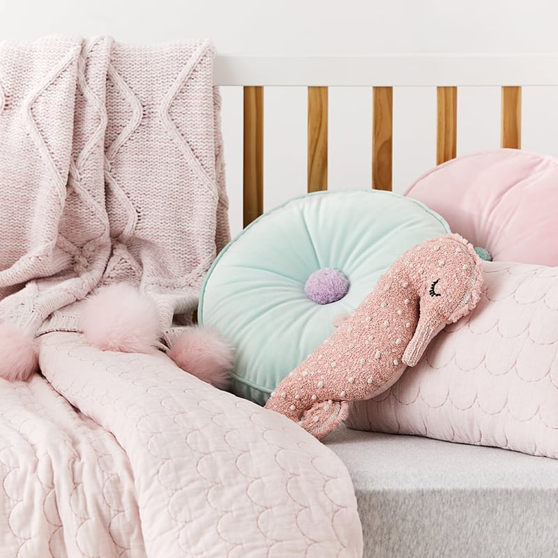 Elodie Quilted Cot Pink Quilt Cover Set