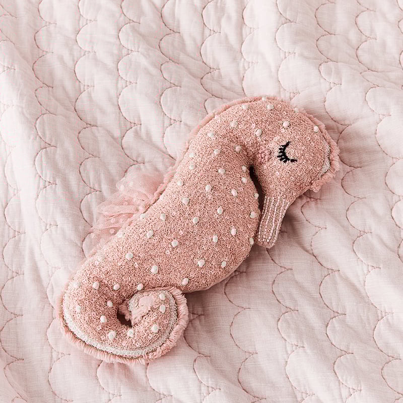 Elodie Quilted Cot Pink Quilt Cover Set