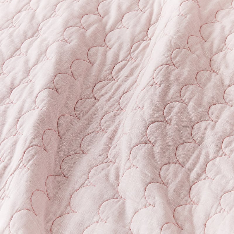 Elodie Quilted Cot Pink Quilt Cover Set