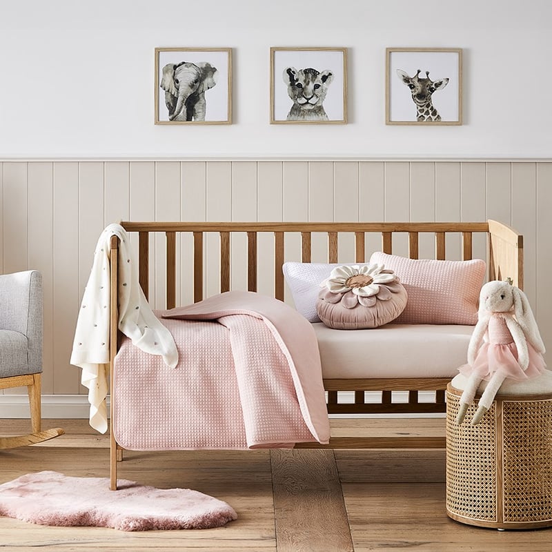 Sunday Quilted Jersey Cot Pink Quilt Cover Set