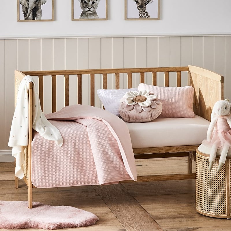 Sunday Quilted Jersey Cot Pink Quilt Cover Set