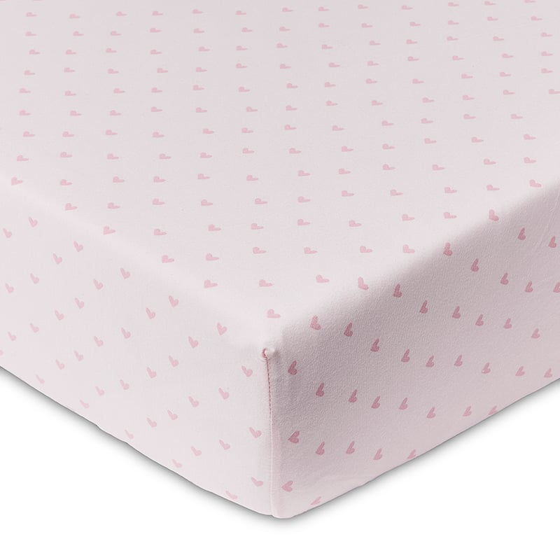 Heart Jersey Pink Fitted Sheet 2 Pack