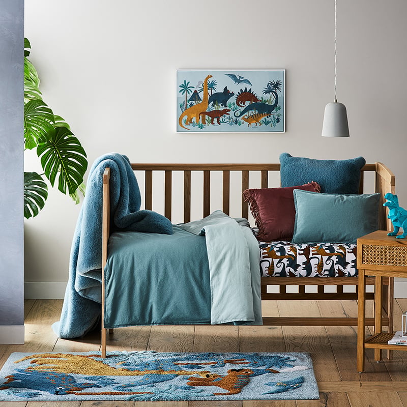 Stonewashed Cotton Eucalyptus Cot Quilt Cover Set