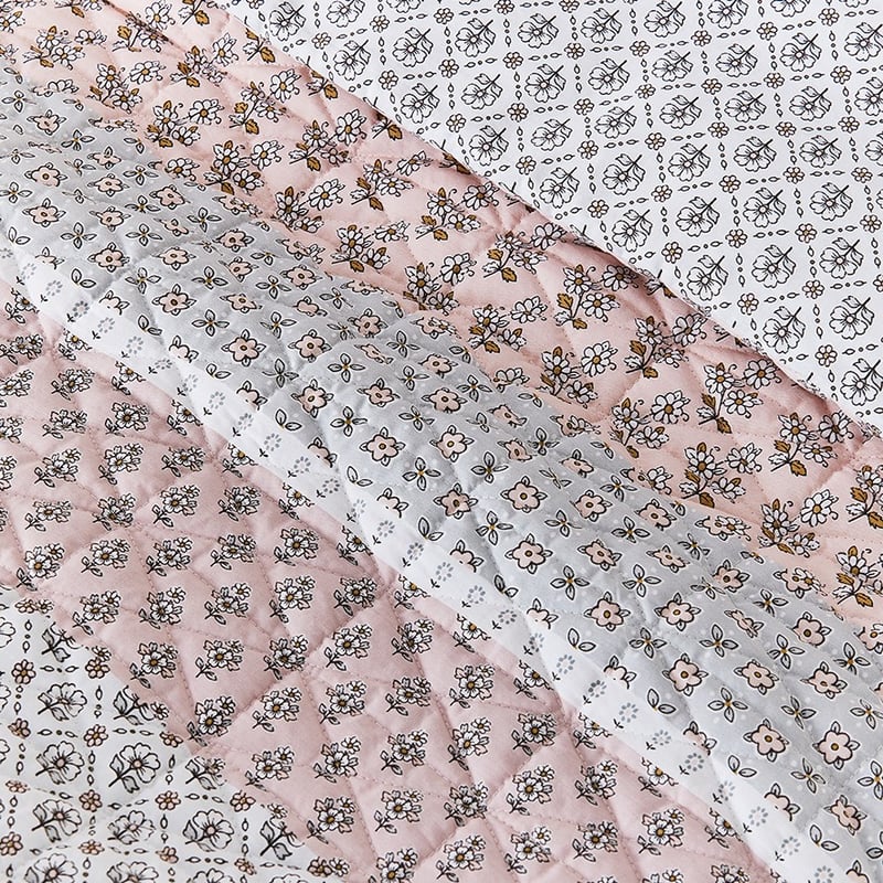 Clementine Quilted Pink Cot Quilt Cover Set