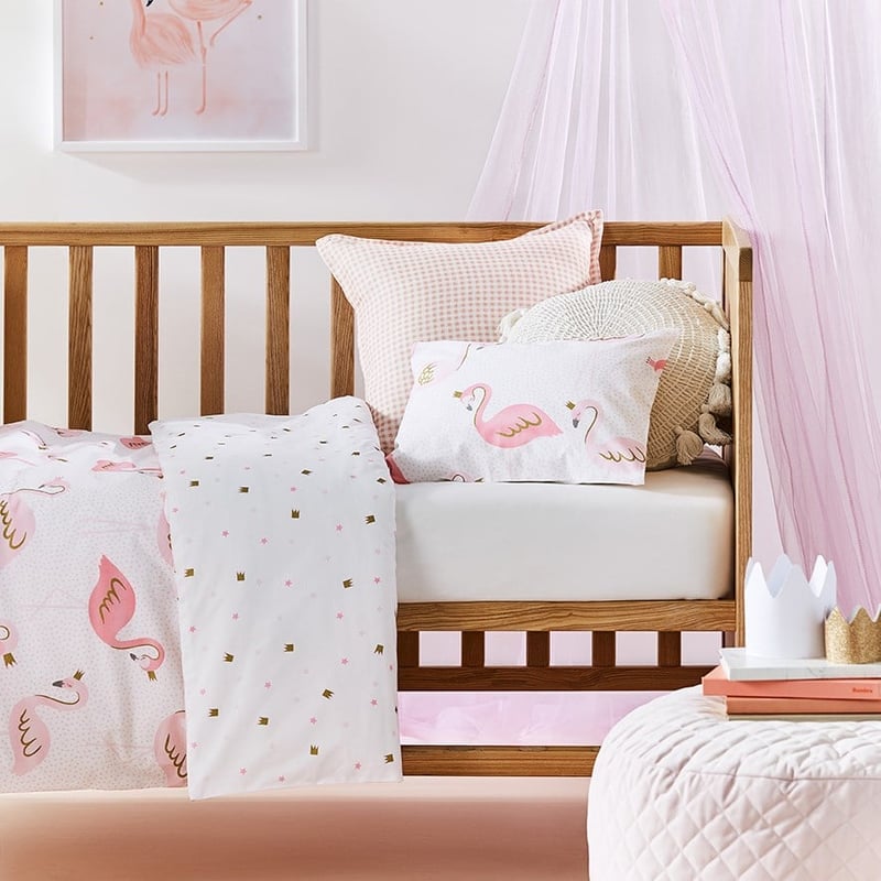 Flamingo Queen Pink Cot Quilt Cover Set