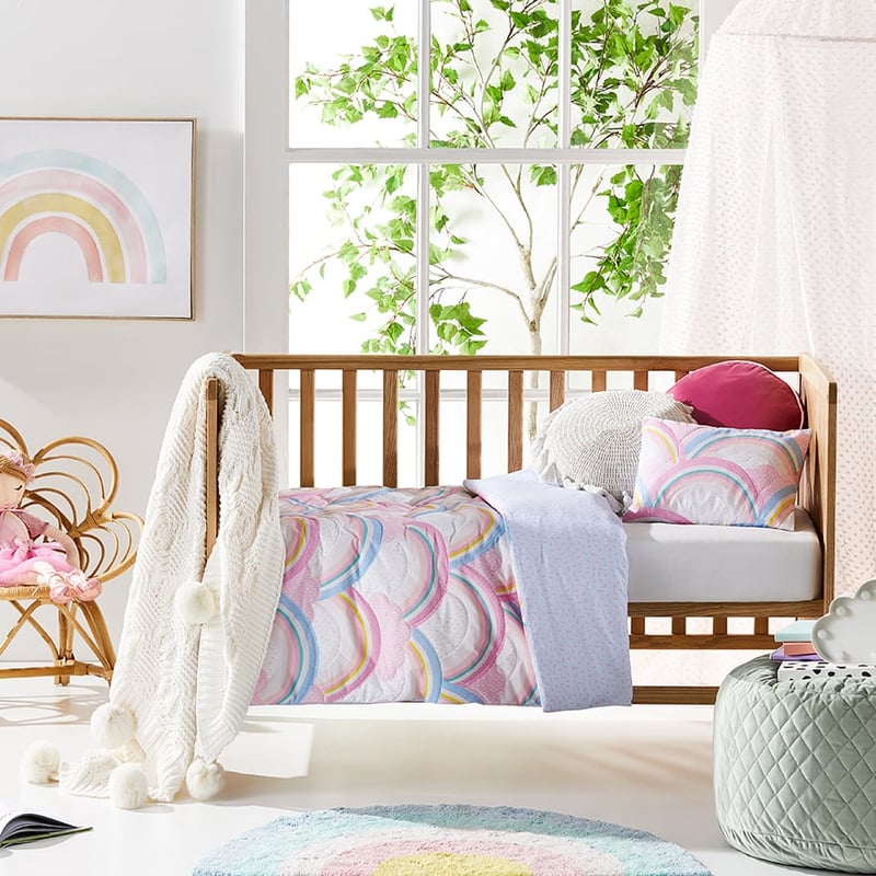 Rainbow Quilted Cot Quilt Cover Set