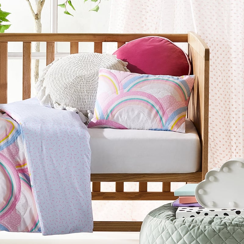 Rainbow Quilted Cot Quilt Cover Set