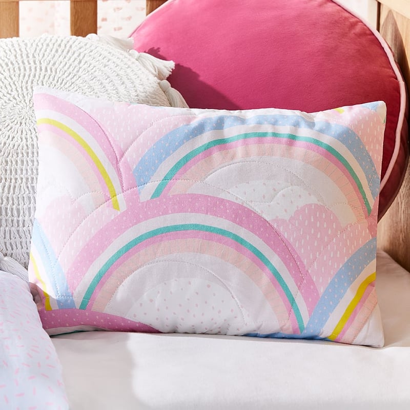 Rainbow Quilted Cot Quilt Cover Set