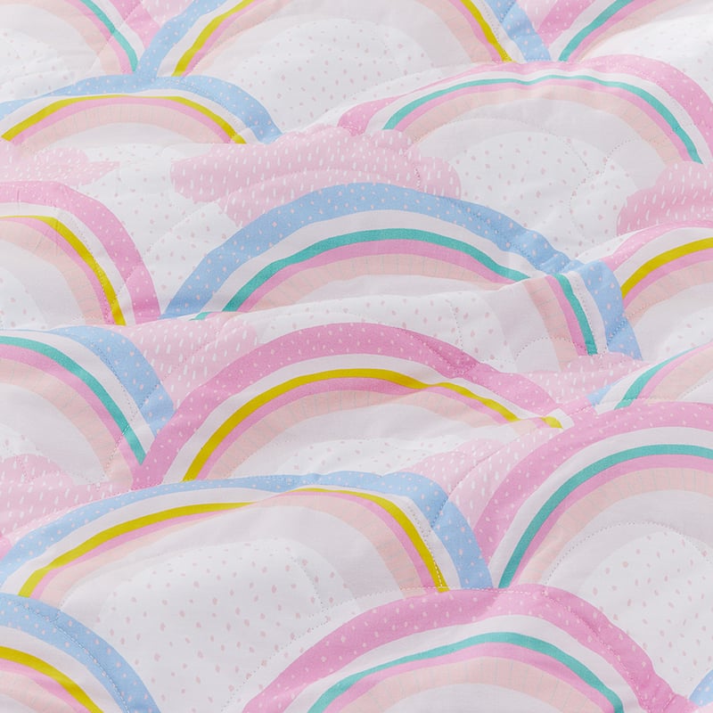 Rainbow Quilted Cot Quilt Cover Set