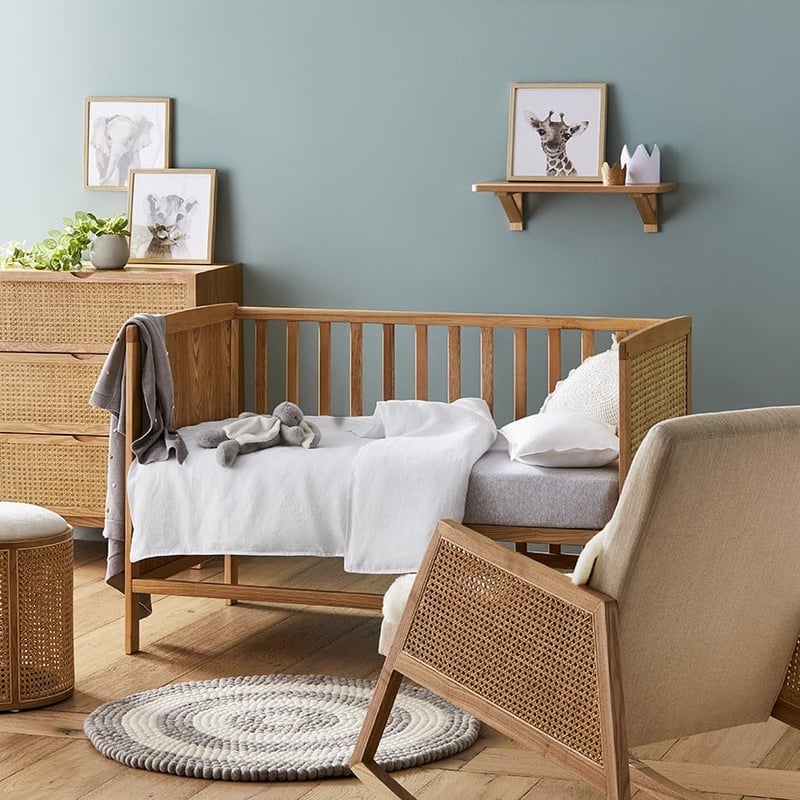 Vintage Washed Linen White Cot Quilt Cover Set