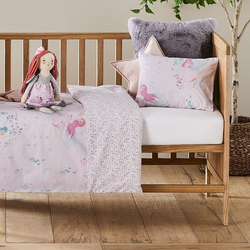 Enchanted Fairy Muted Pink Cot Quilt Cover Set