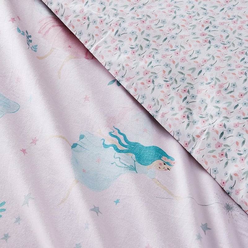 Enchanted Fairy Muted Pink Cot Quilt Cover Set