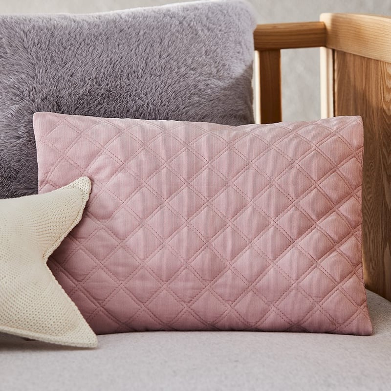 Alaska Corduroy Violet Pink Quilted Cot Quilt Cover Set