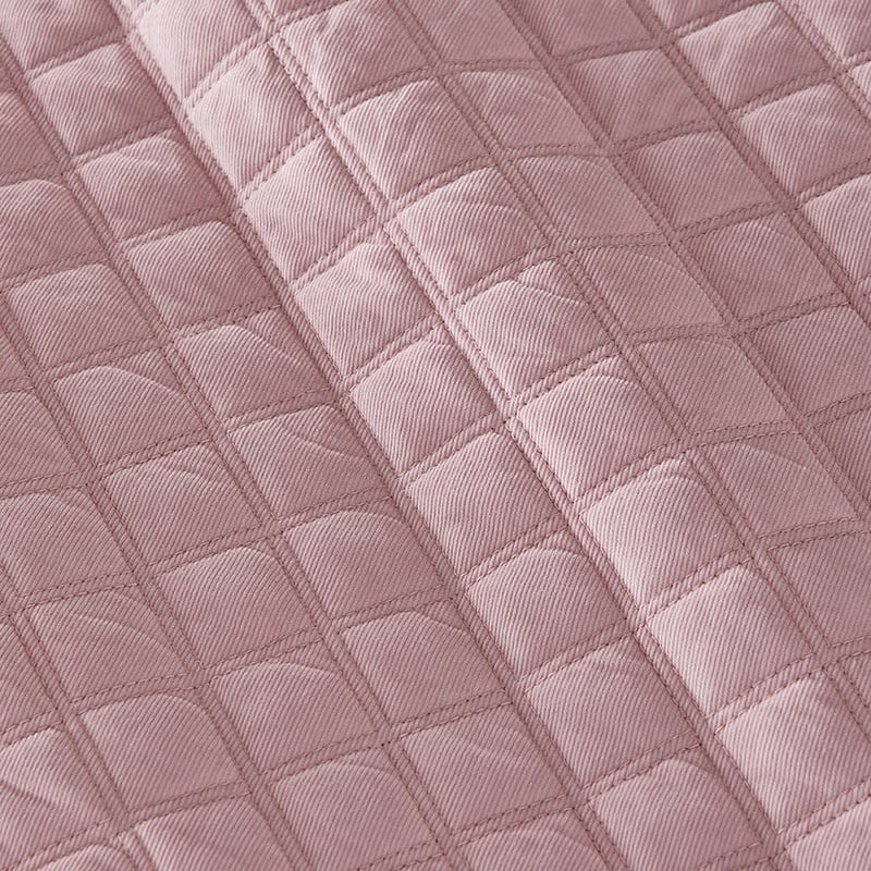 Alaska Corduroy Violet Pink Quilted Cot Quilt Cover Set