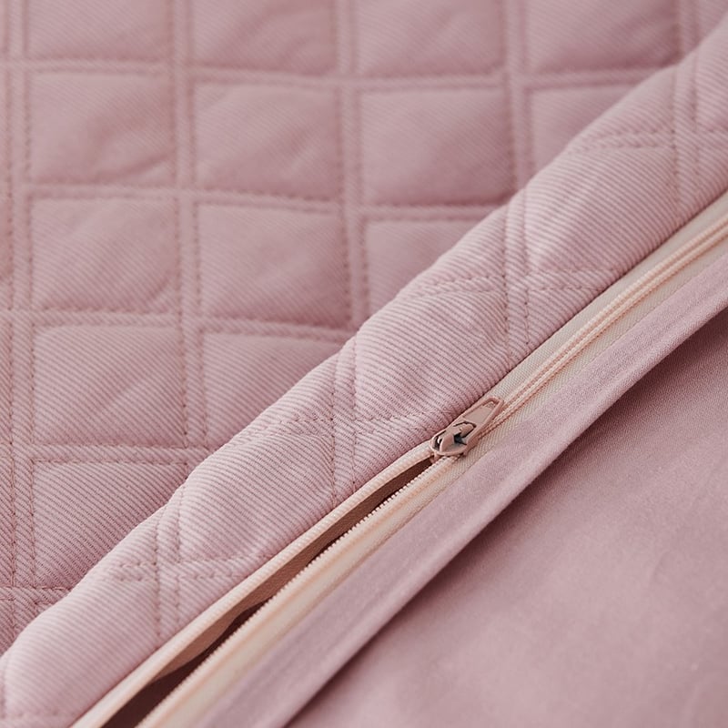 Alaska Corduroy Violet Pink Quilted Cot Quilt Cover Set