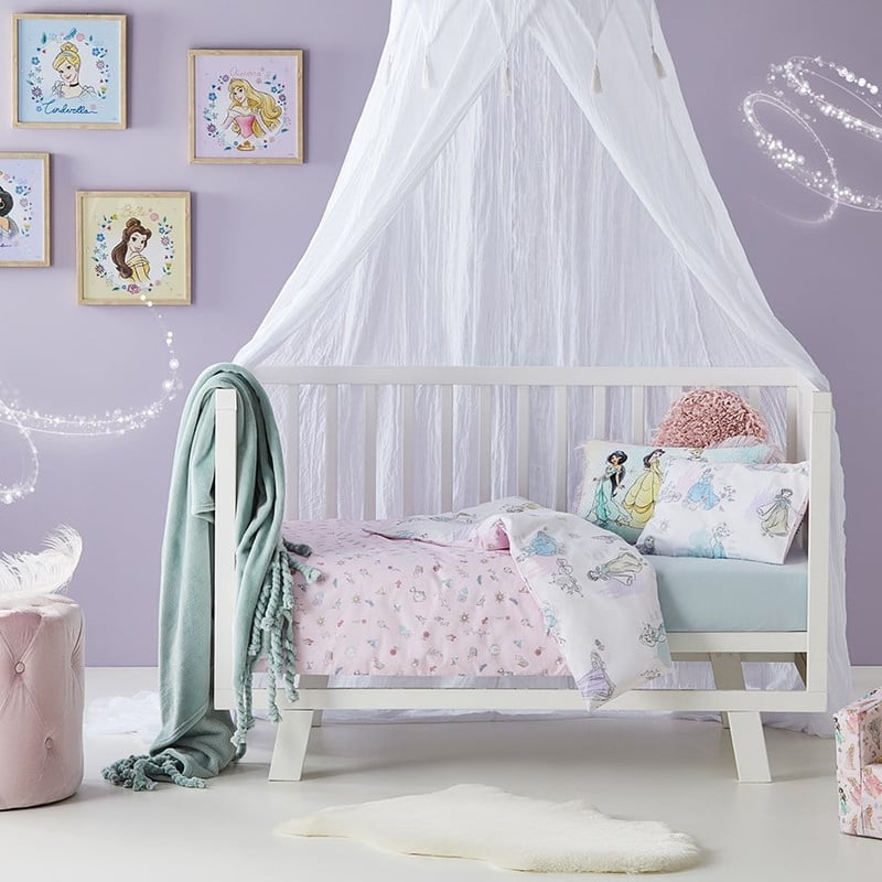 Disney Princess Castle White Cot Quilt Cover Set