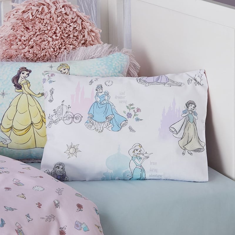 Disney Princess Castle White Cot Quilt Cover Set