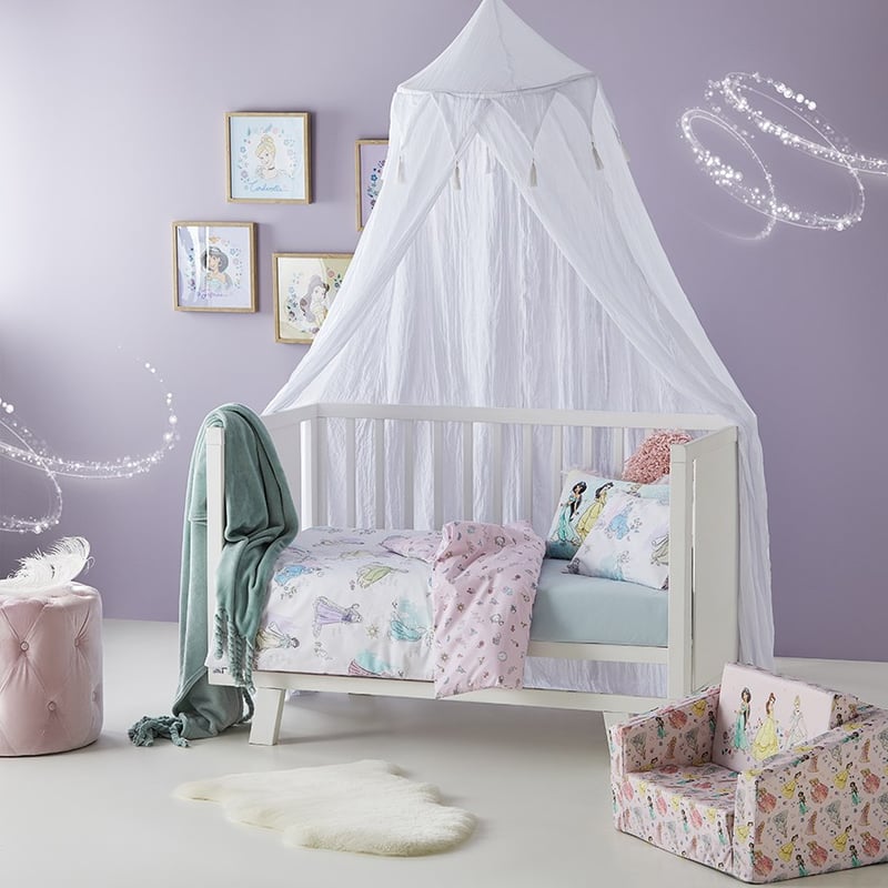 Disney Princess Castle White Cot Quilt Cover Set