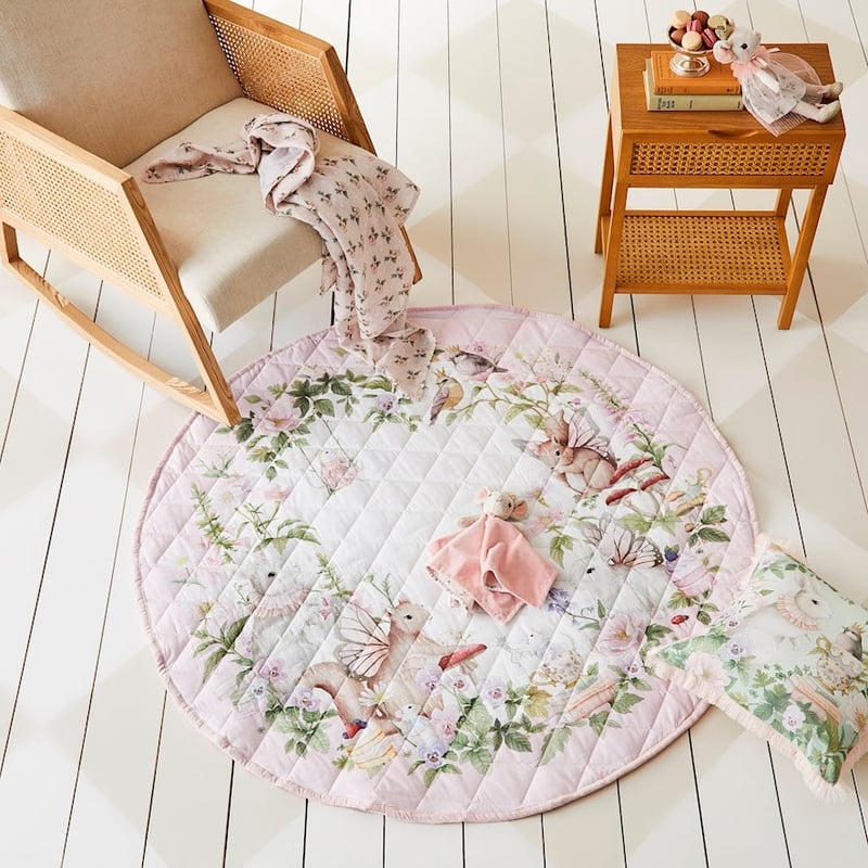 Fleur Harris Garden Party Pink Quilted Play Mat