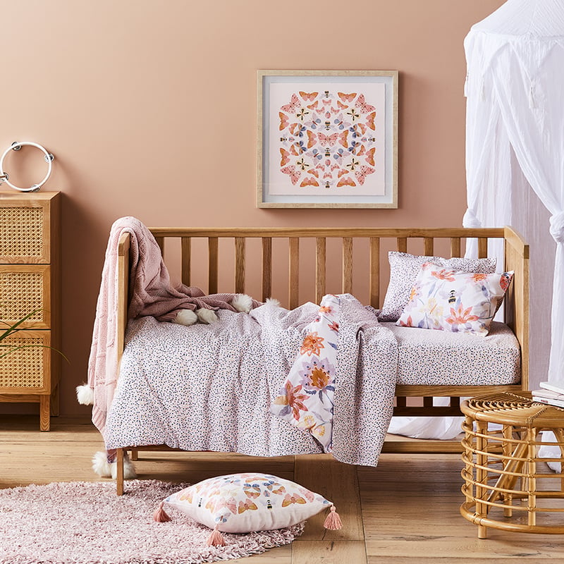 Garden Dreams Lilac Cot Quilt Cover Set
