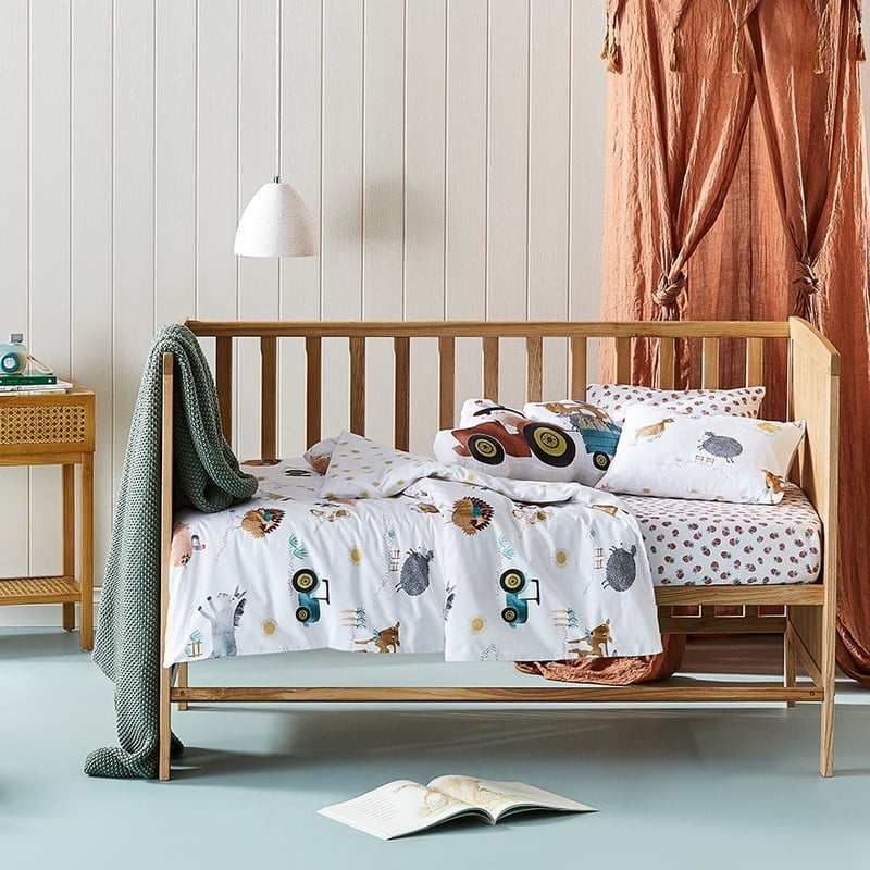 Farm Yard Organic Cotton Cot Quilt Cover Set