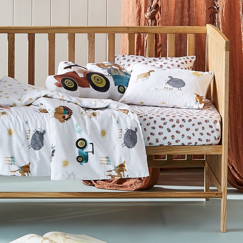 Farm Yard Organic Cotton Cot Quilt Cover Set