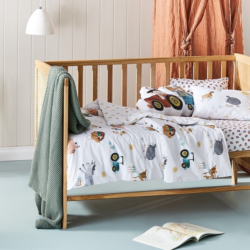 Farm Yard Organic Cotton Cot Quilt Cover Set