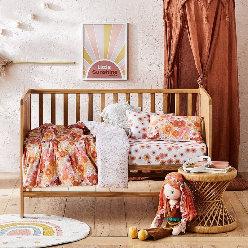 Wild Flower Sunshine Cot Quilt Cover Set