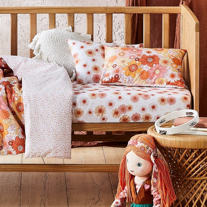 Wild Flower Sunshine Cot Quilt Cover Set