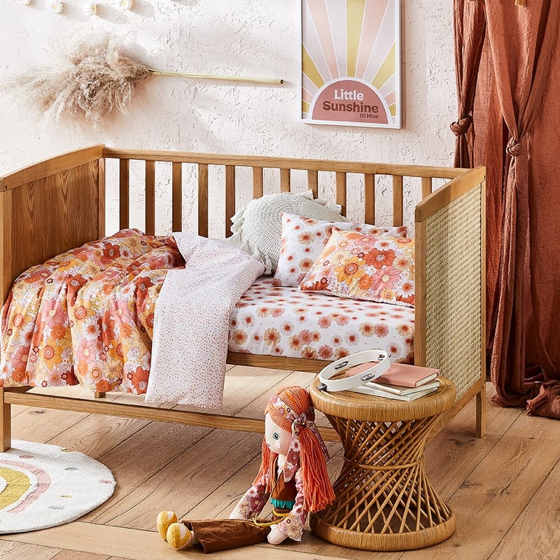 Wild Flower Sunshine Cot Quilt Cover Set