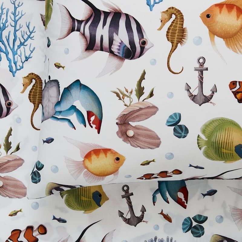 Fleur Harris Mini Reef Ocean Cot Fitted Sheet Set