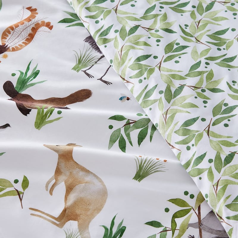 Native Animals Multi Cot Quilt Cover Set