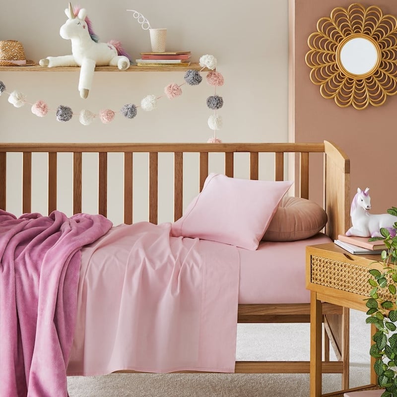 Organic Cotton Pink Cot Sheet Set
