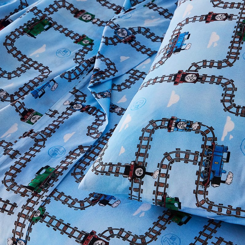 Thomas & Friends Sky Blue Cot Sheet Set