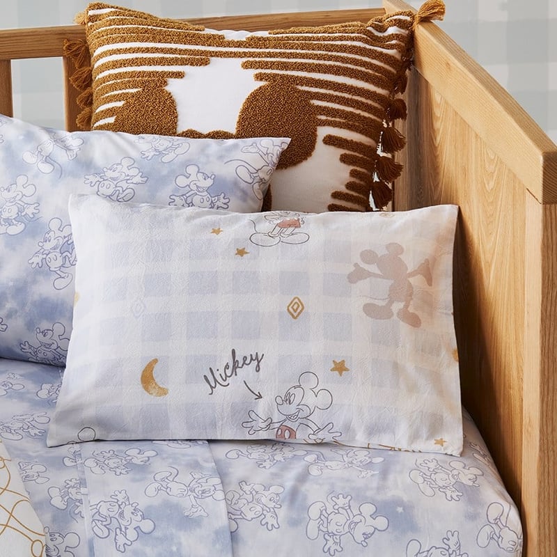 Disney Mickey Mouse Stonewashed Blue Cot Quilt Cover Set