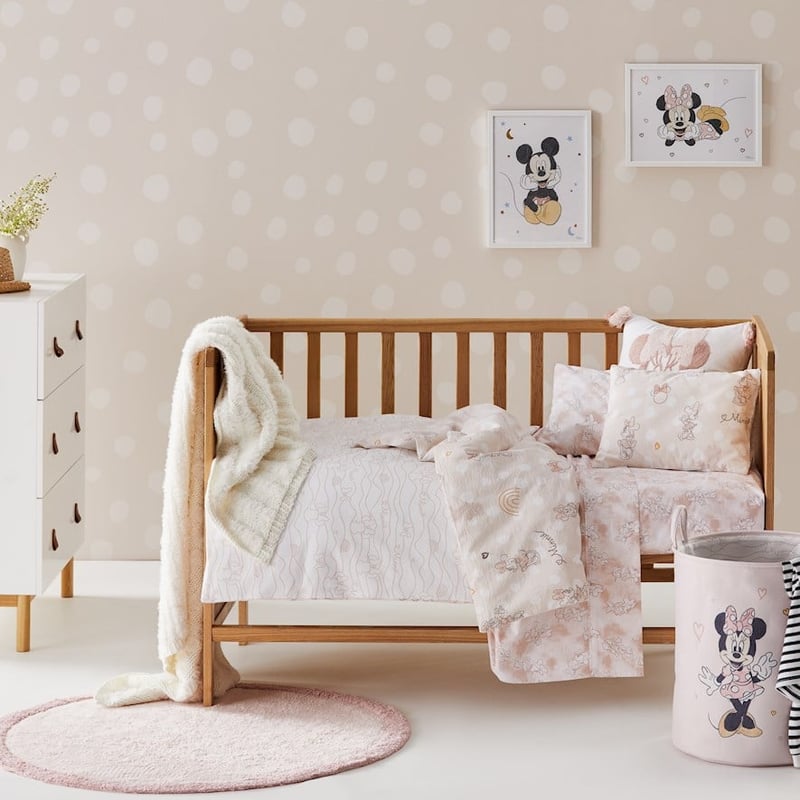Disney Minnie Mouse Stonewashed Pink Quilt Cover Set