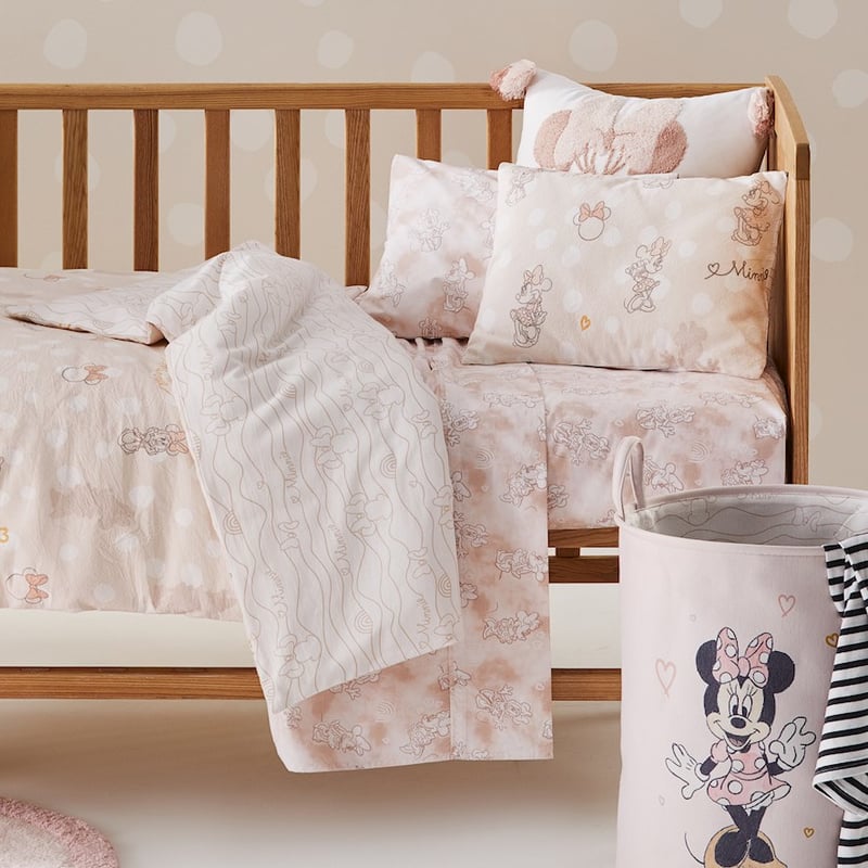 Disney Minnie Mouse Stonewashed Pink Quilt Cover Set
