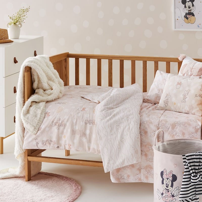 Disney Minnie Mouse Stonewashed Pink Quilt Cover Set