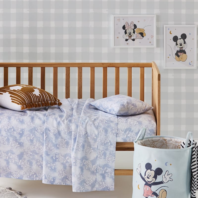 Disney Mickey Mouse Blue Cot Sheet Set