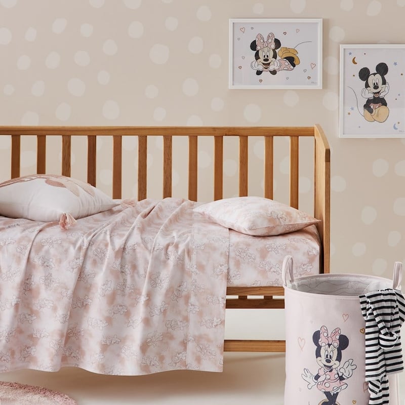 Disney Minnie Mouse Pink Cot Sheet Set