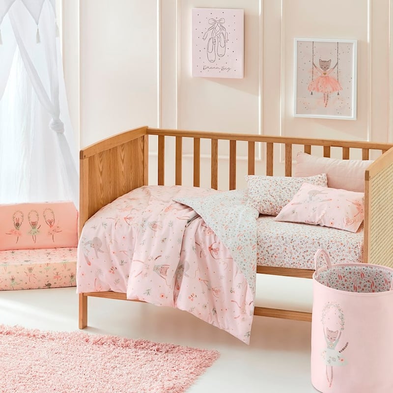Ballet Friends Lotus Pink Cot Quilt Cover Set