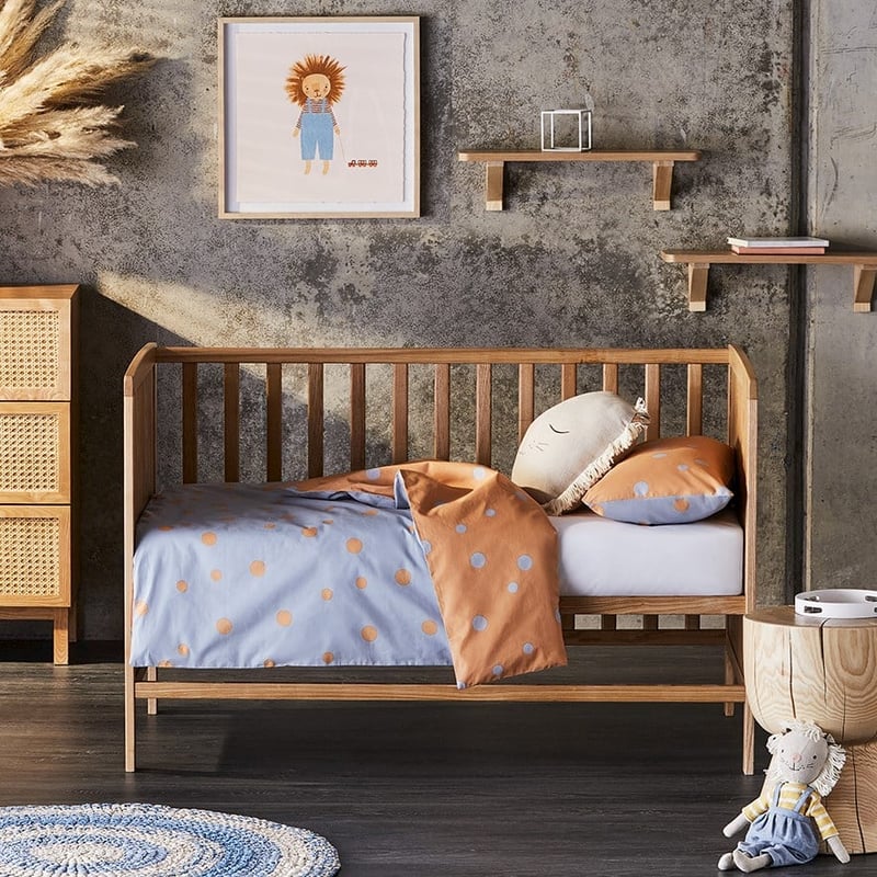 Mark Tuckey Polka Clay Organic Cot Quilt Cover Set