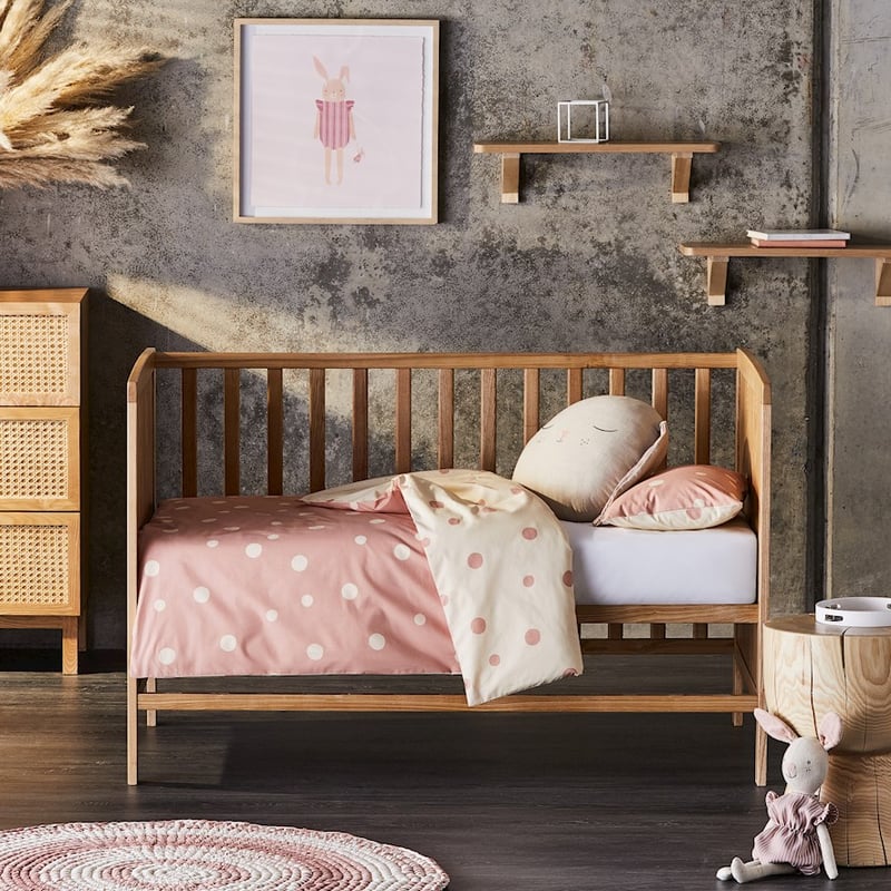 Mark Tuckey Polka Oatmeal Organic Cot Quilt Cover Set