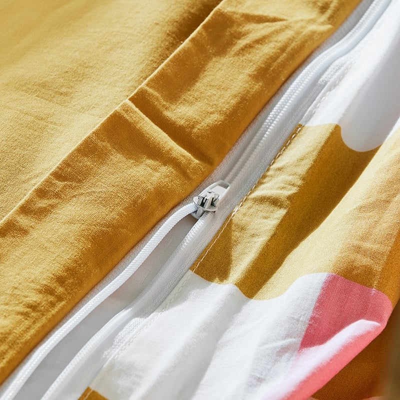 Check Sunset Organic Cotton Cot Quilt Cover Set